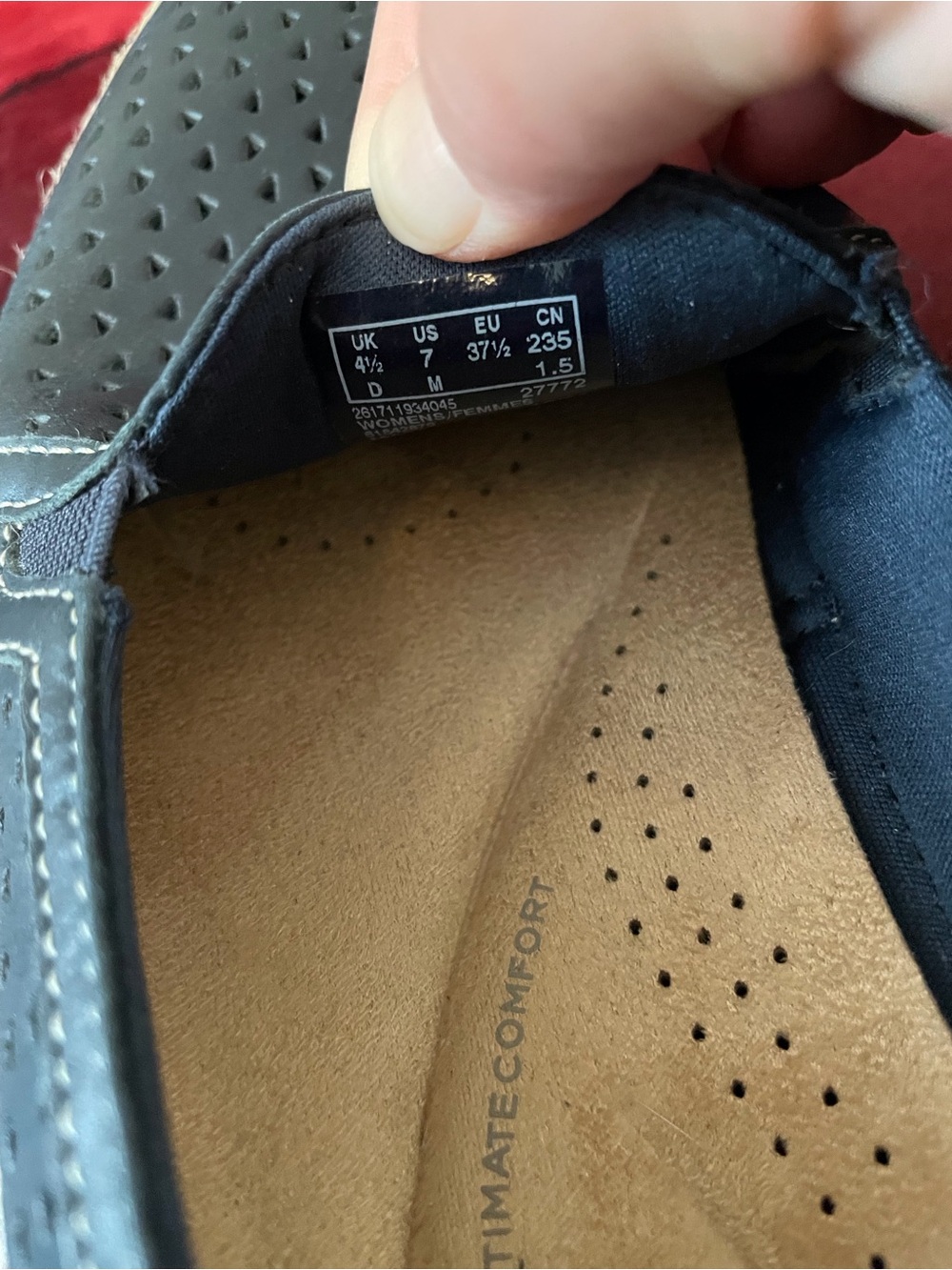 Clarks Navy Perforated Slip-On Espadrille - Picture 8 of 8